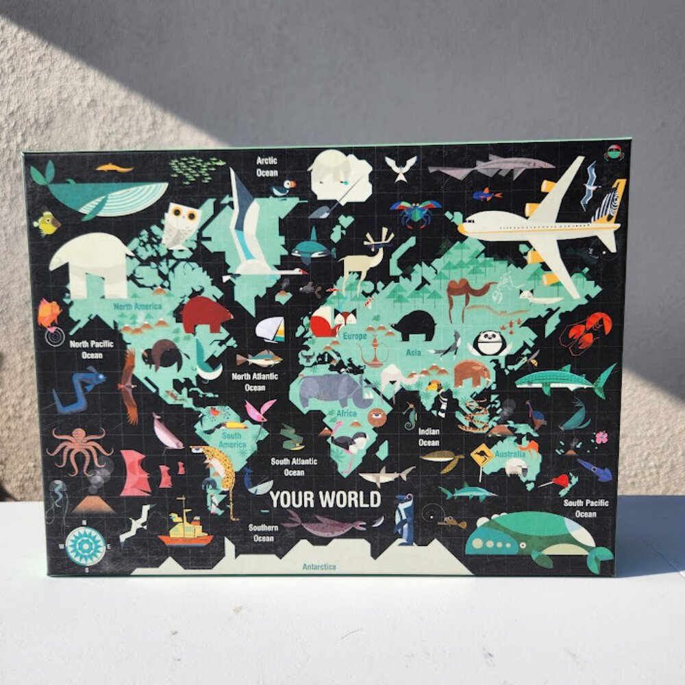 Mudpuppy 1000 Piece Your World Puzzle Map Atlas Inspired by Charley Harper
